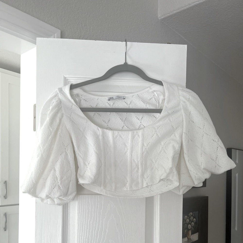 Zara Mixed Crop Knit Top